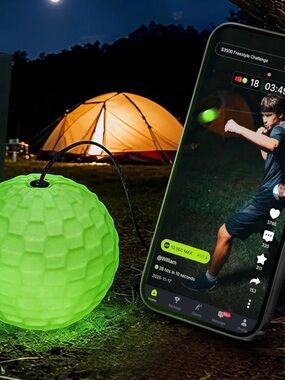 GlowFlex™ Reflex Glow-in-the-Dark Training Ball — Neon Green